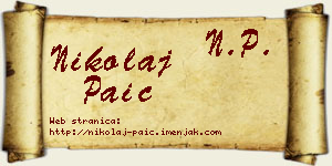 Nikolaj Paić vizit kartica